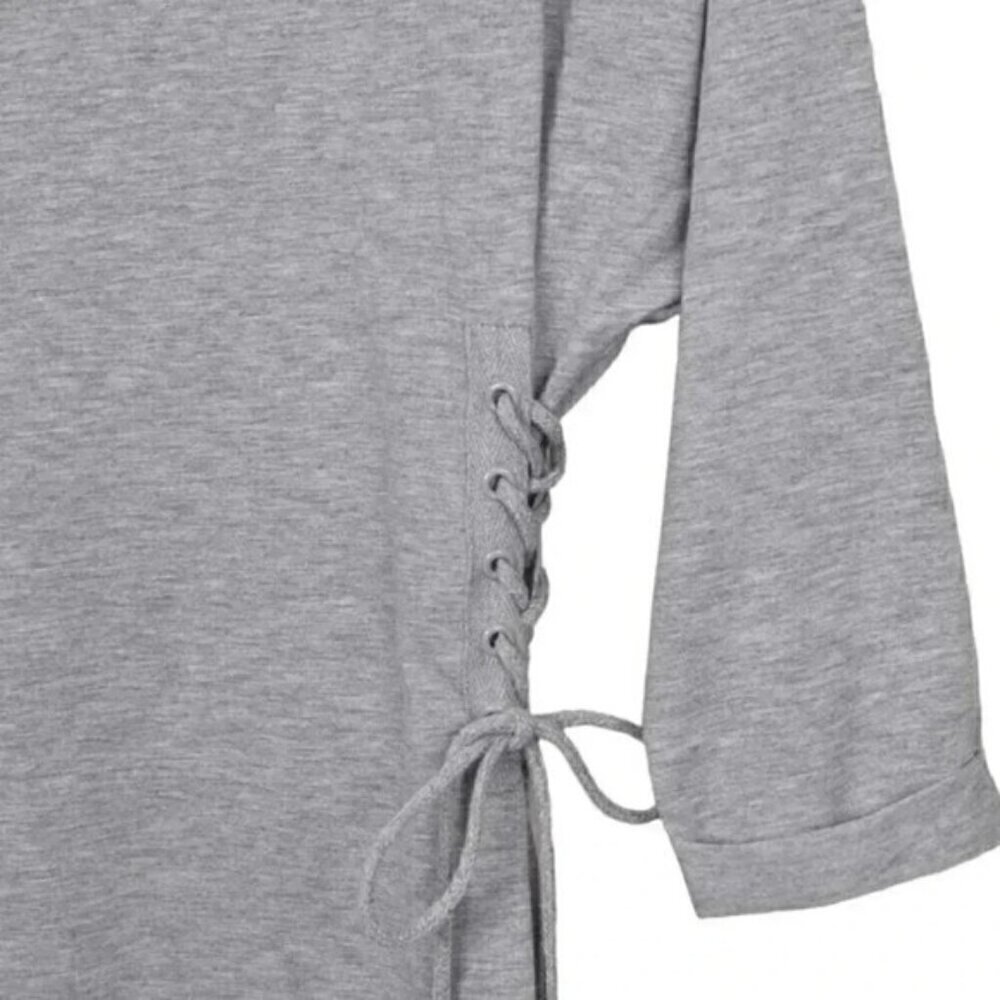 Topshop Lace Up Gray Mini Dress Size 4 - Picture 6 of 11
